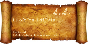 Lukáts Lívia névjegykártya
